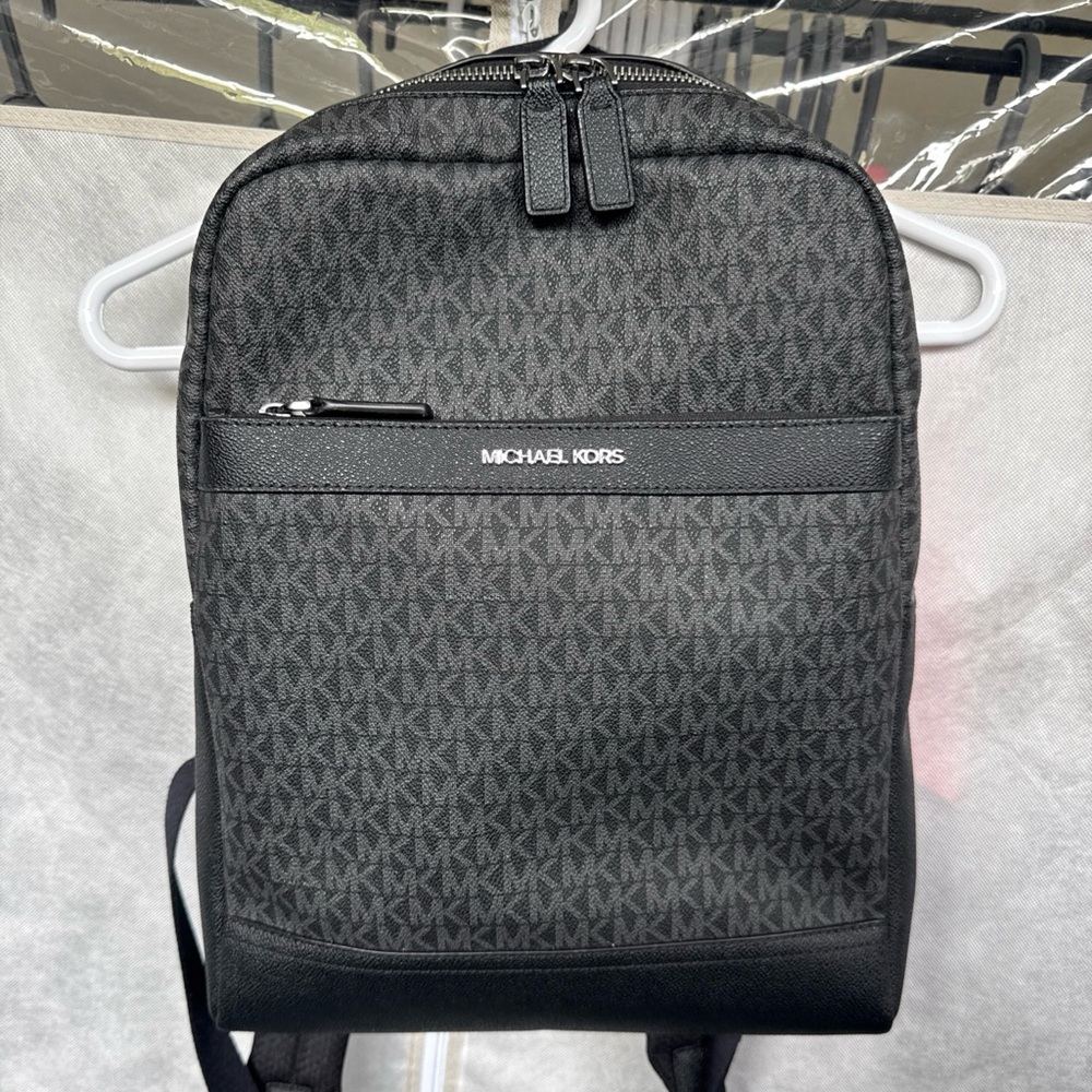 Michael Kors Black MK Monogram Backpack